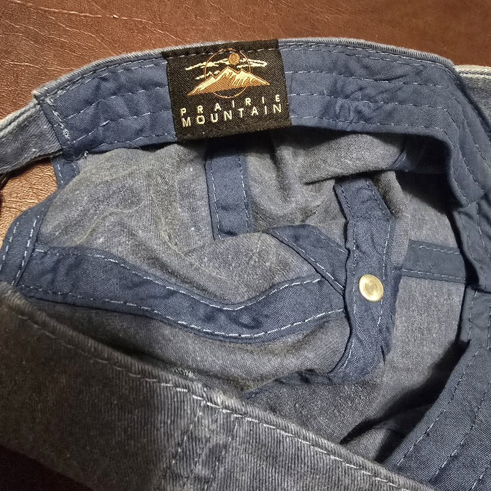 Blue Denim Cap With Brown Patch - image 4